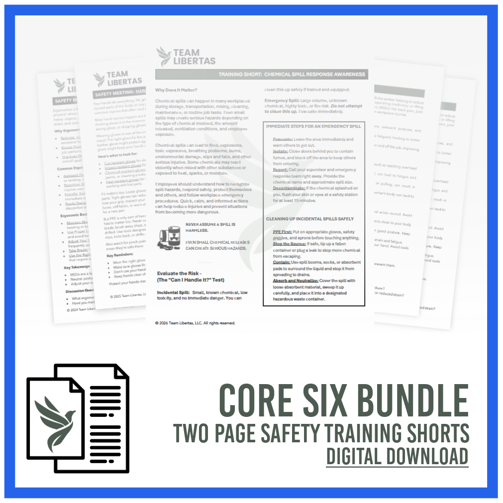 Safety Training Short - Core Six Training Bundle