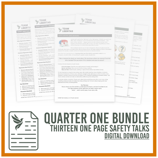 Safety Meeting Topics (Toolbox Talks) - Quarter 1 Bundle (13 Topics)