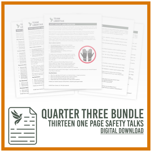 Safety Meeting Topics (Toolbox Talks) - Quarter 3 Bundle (13 Topics)